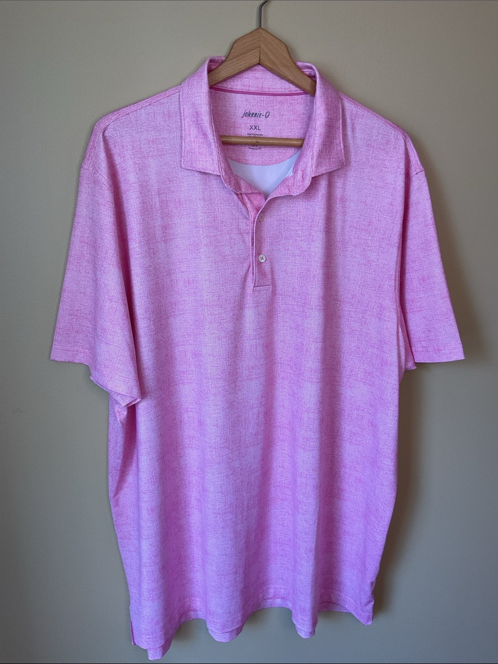 johnnie-O Pink Honeycomb Polo Golf Shirt with UPF Size XXL - Picture 3 of 5